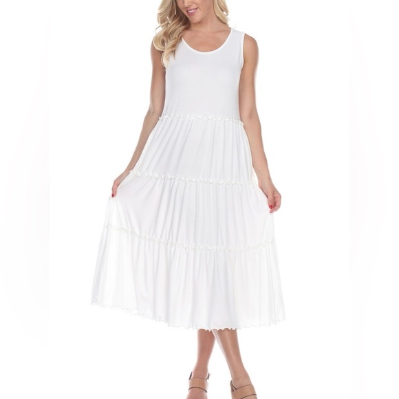 White Mark Dresses & Skirts - NWT White Mark White Sleeveless Midi/Maxi Dress Size Medium